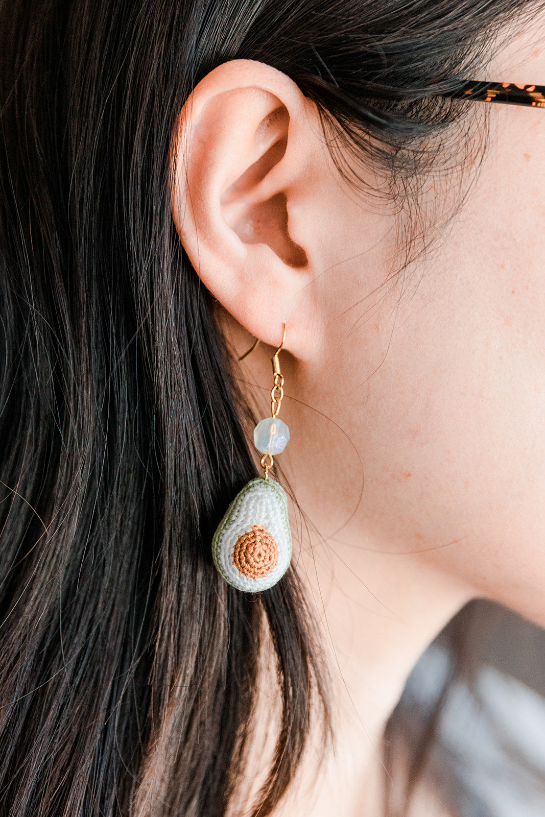 Microcrochet Avocado Earring