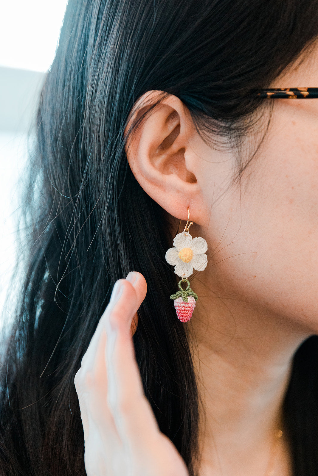 Microcrochet Strawberry Earring