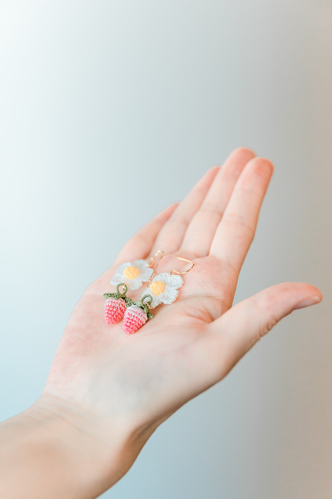 Microcrochet Strawberry Earring