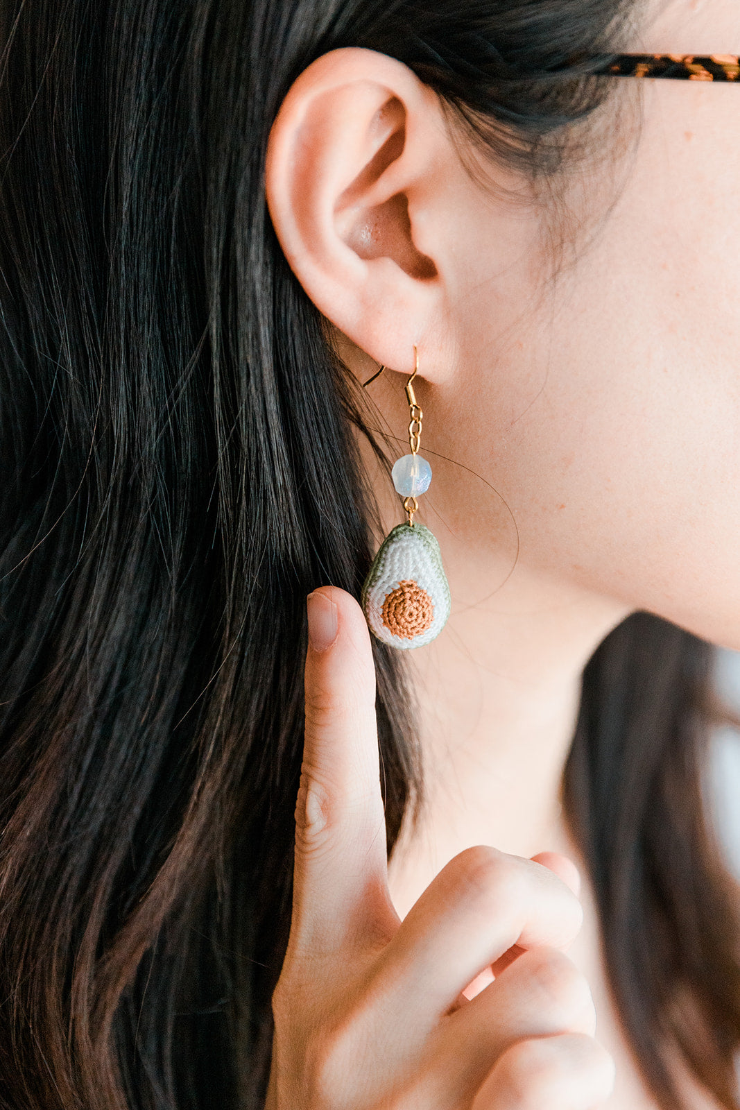 Microcrochet Avocado Earring