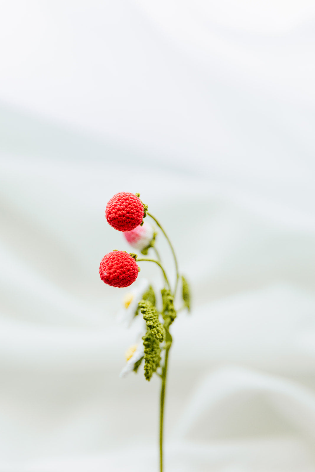 Microcrochet Red Strawberry Bookmark