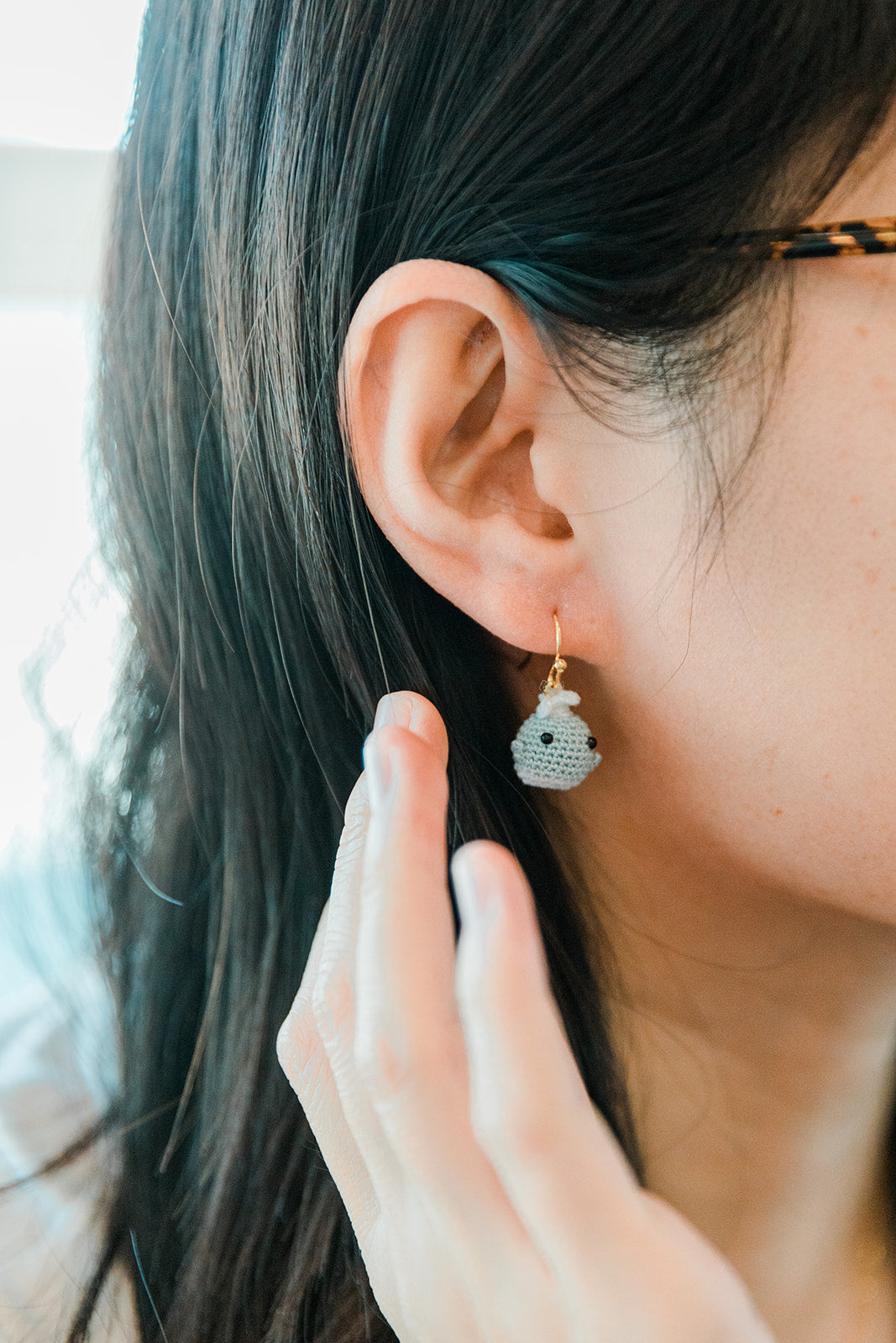 Microcrochet Whale Earring