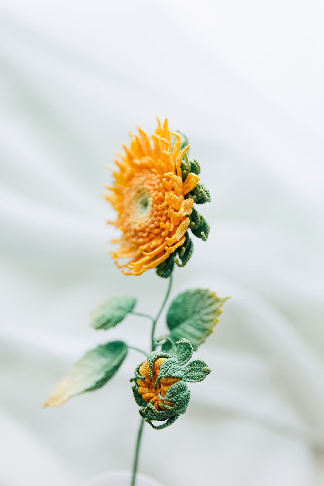 Microcrochet Teddy Bear Sunflower Bookmark