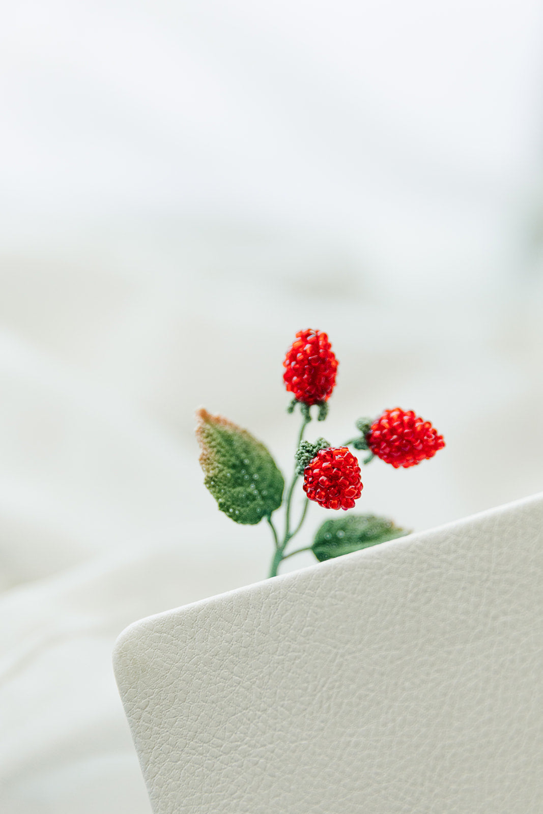 Microcrochet Rasberry Bookmark