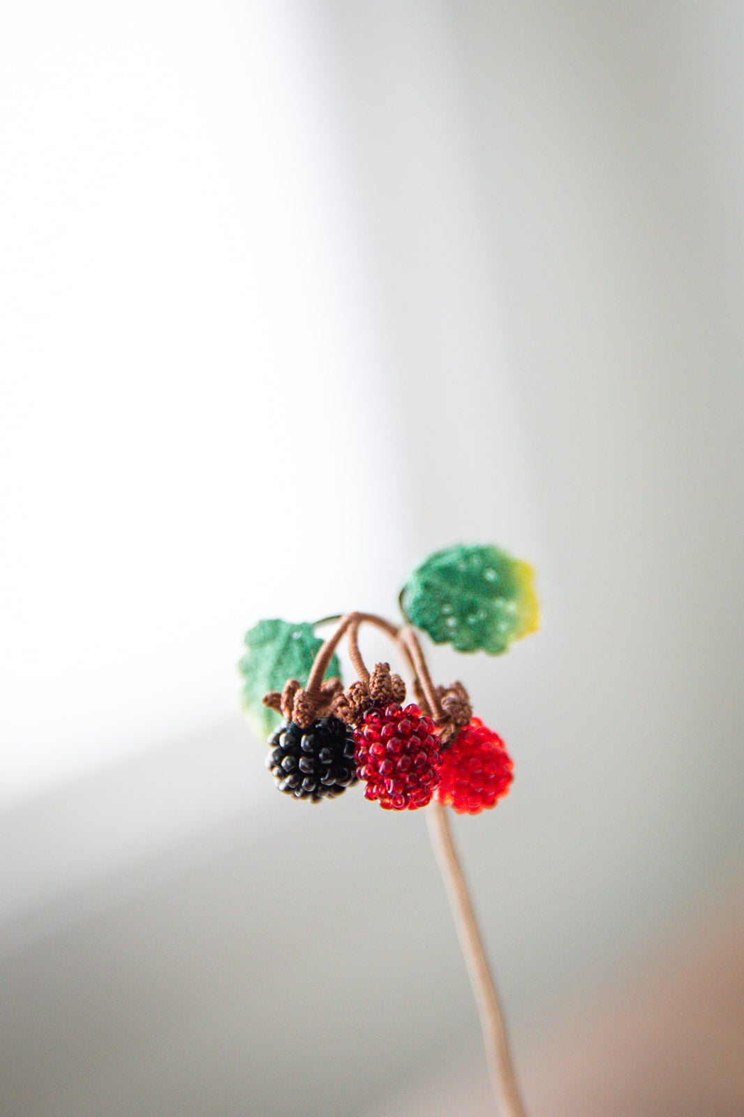 Microcrochet Rasberry Bookmark