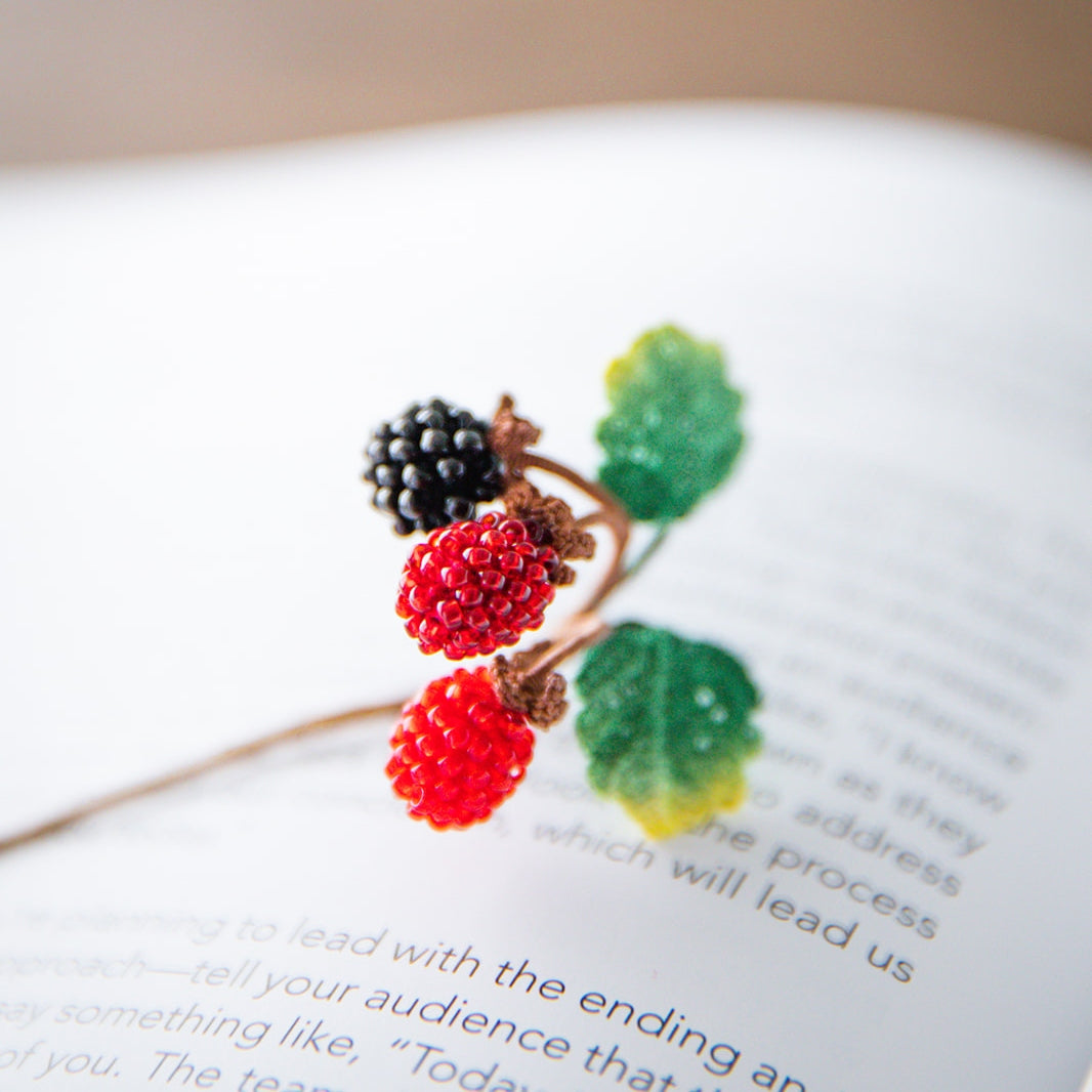 Microcrochet Rasberry Bookmark