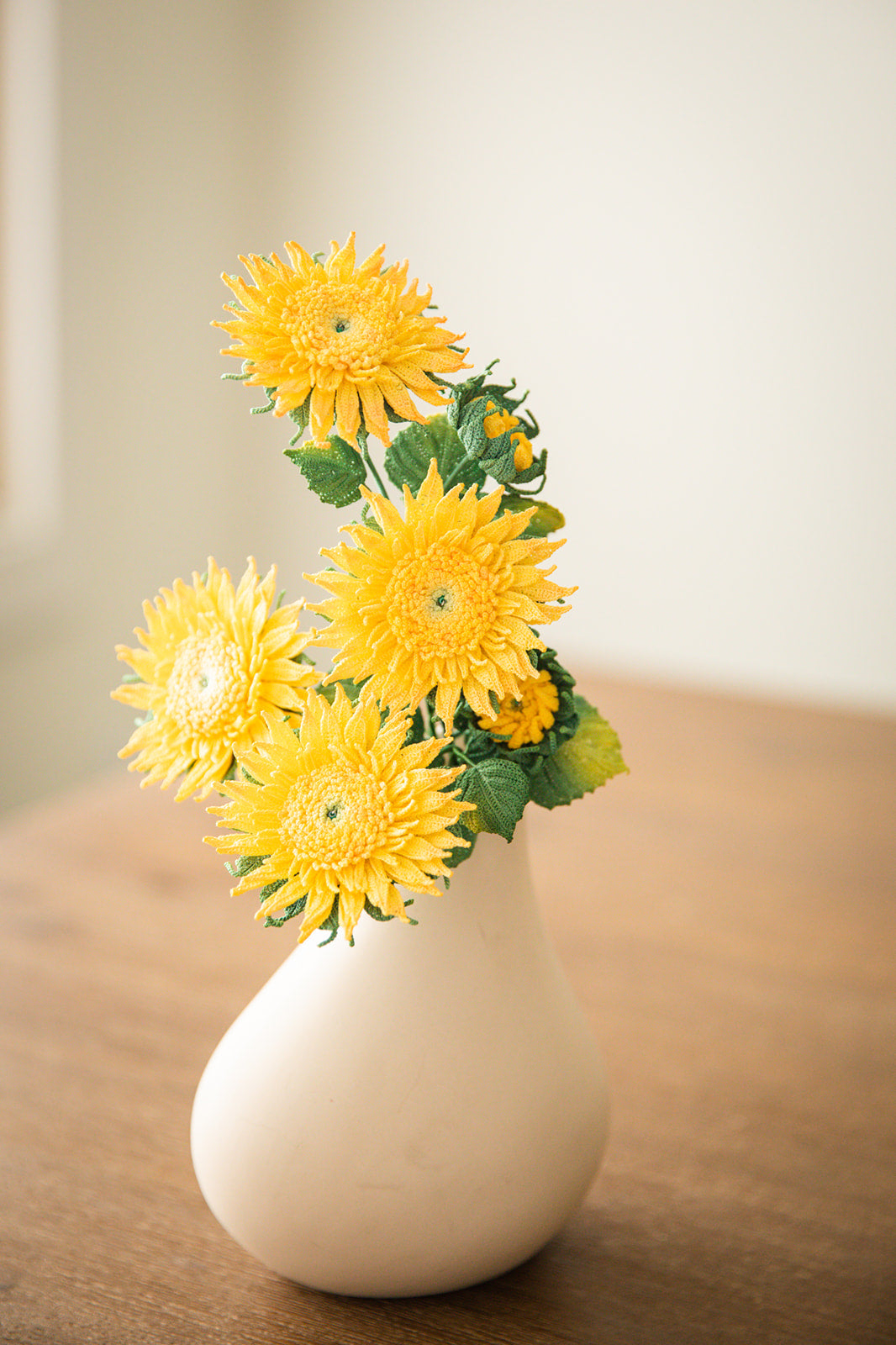 Microcrochet Teddy Bear Sunflower Bookmark