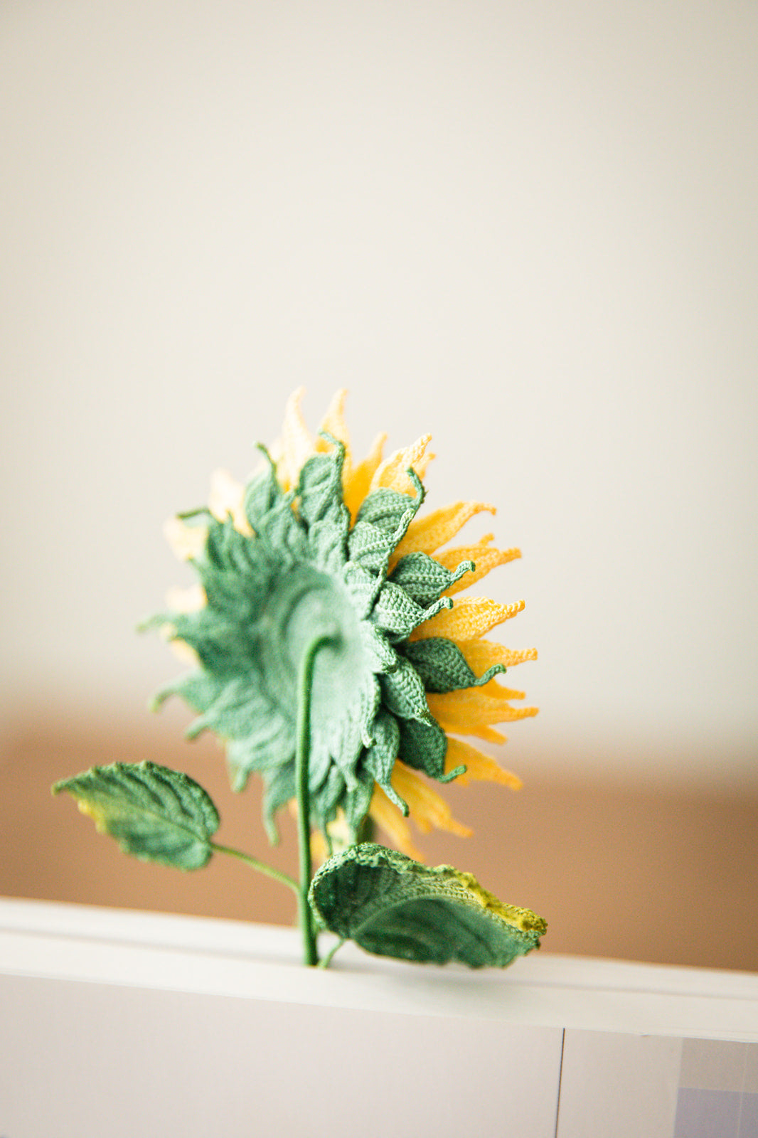 Microcrochet Teddy Bear Sunflower Bookmark