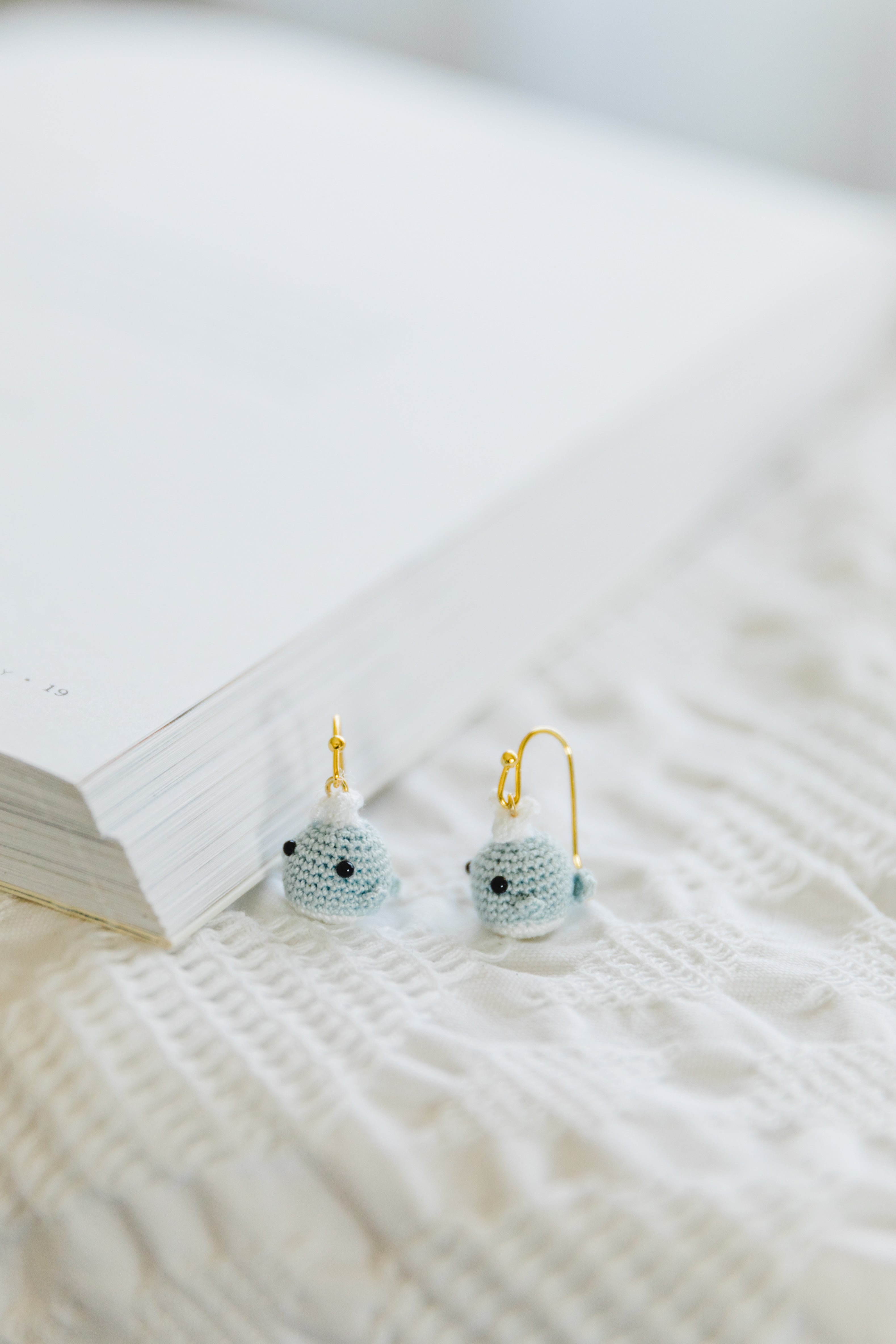 Microcrochet Whale Earring