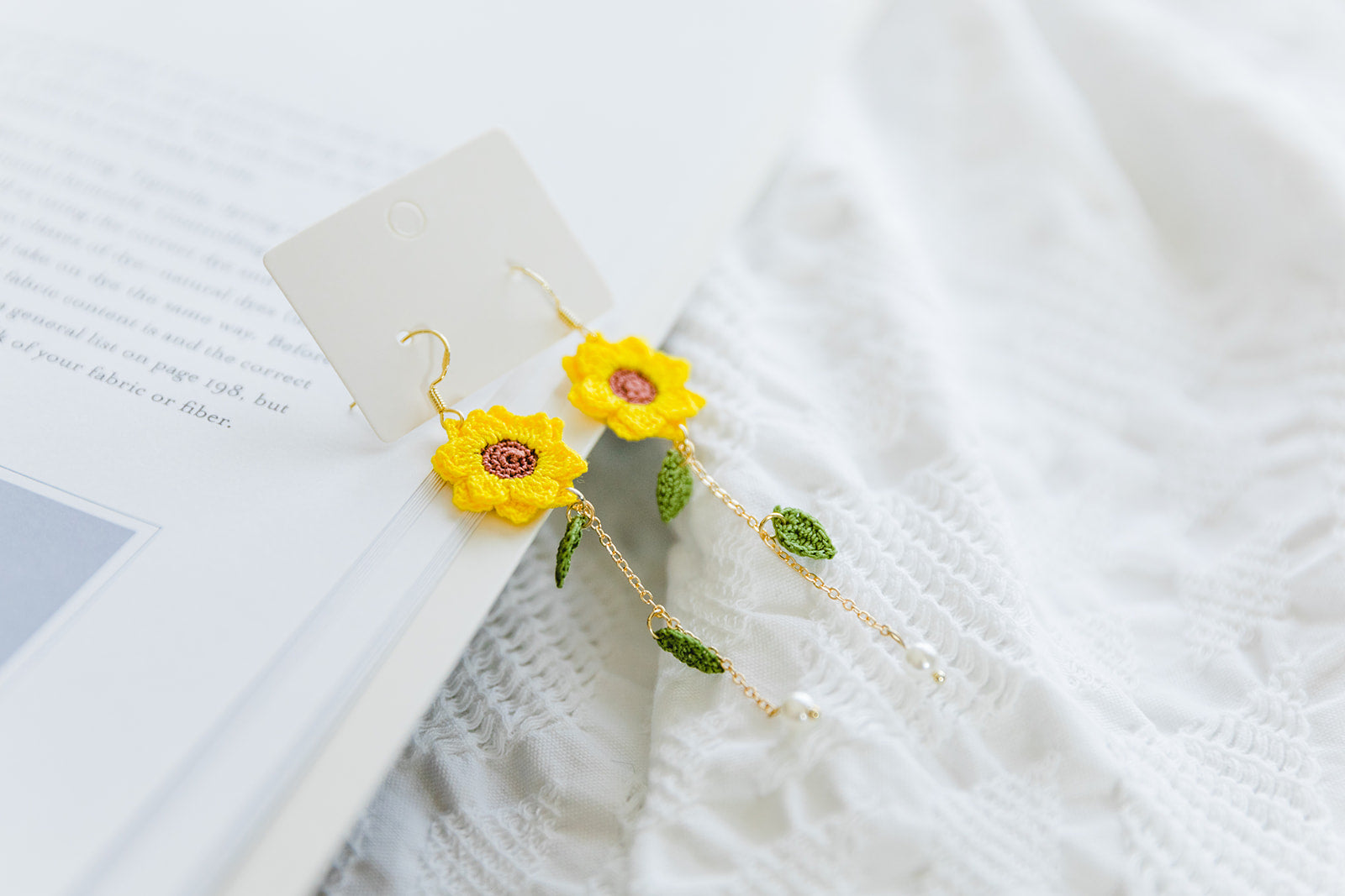 Microcrochet Sunflower Earring