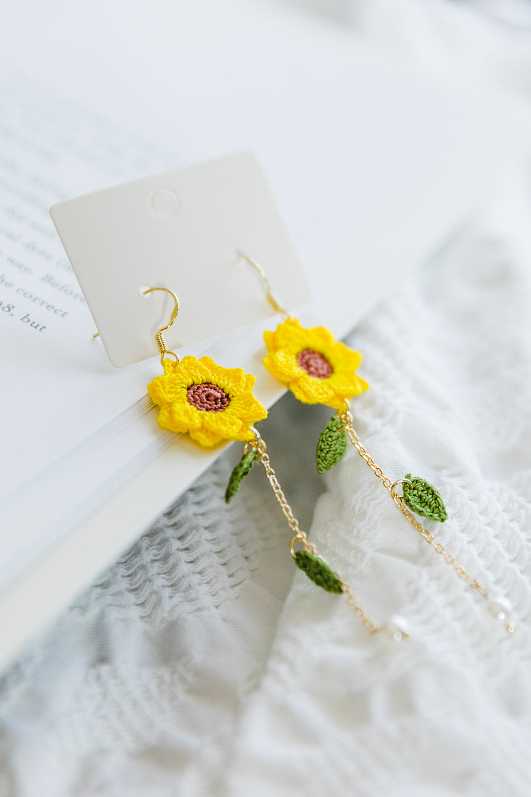 Microcrochet Sunflower Earring