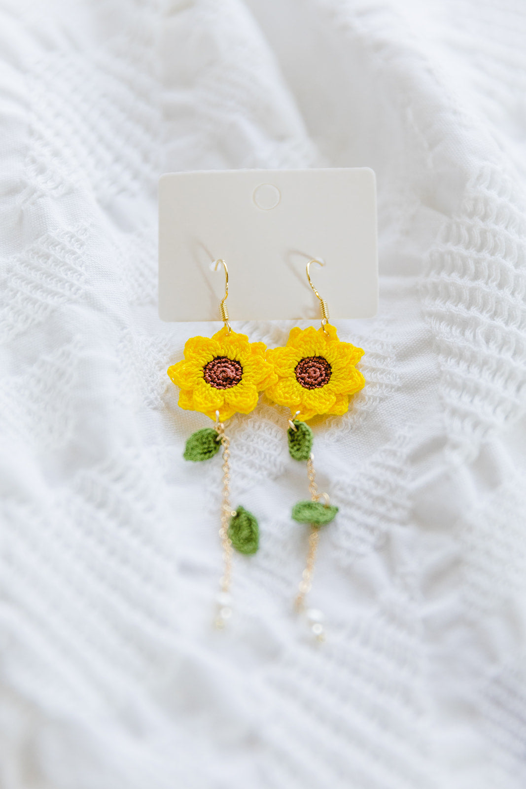 Microcrochet Sunflower Earring