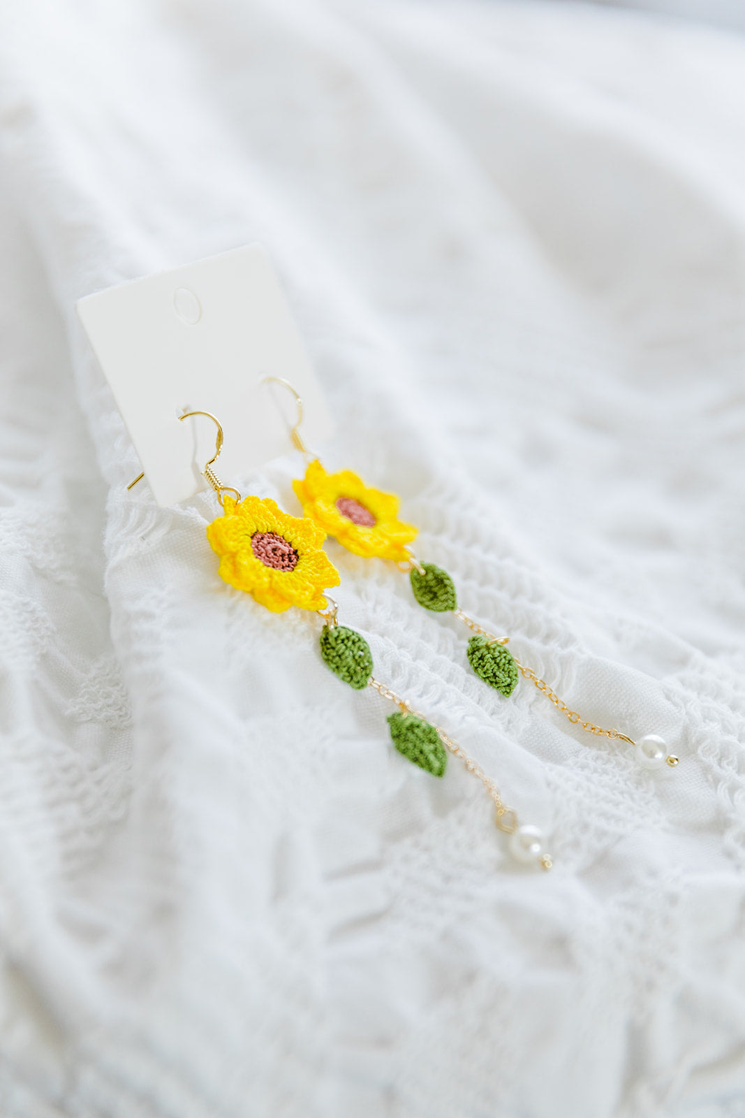 Microcrochet Sunflower Earring