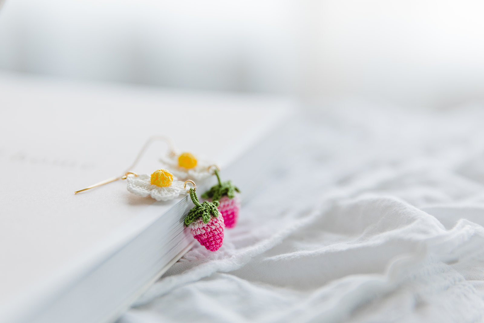 Microcrochet Strawberry Earring