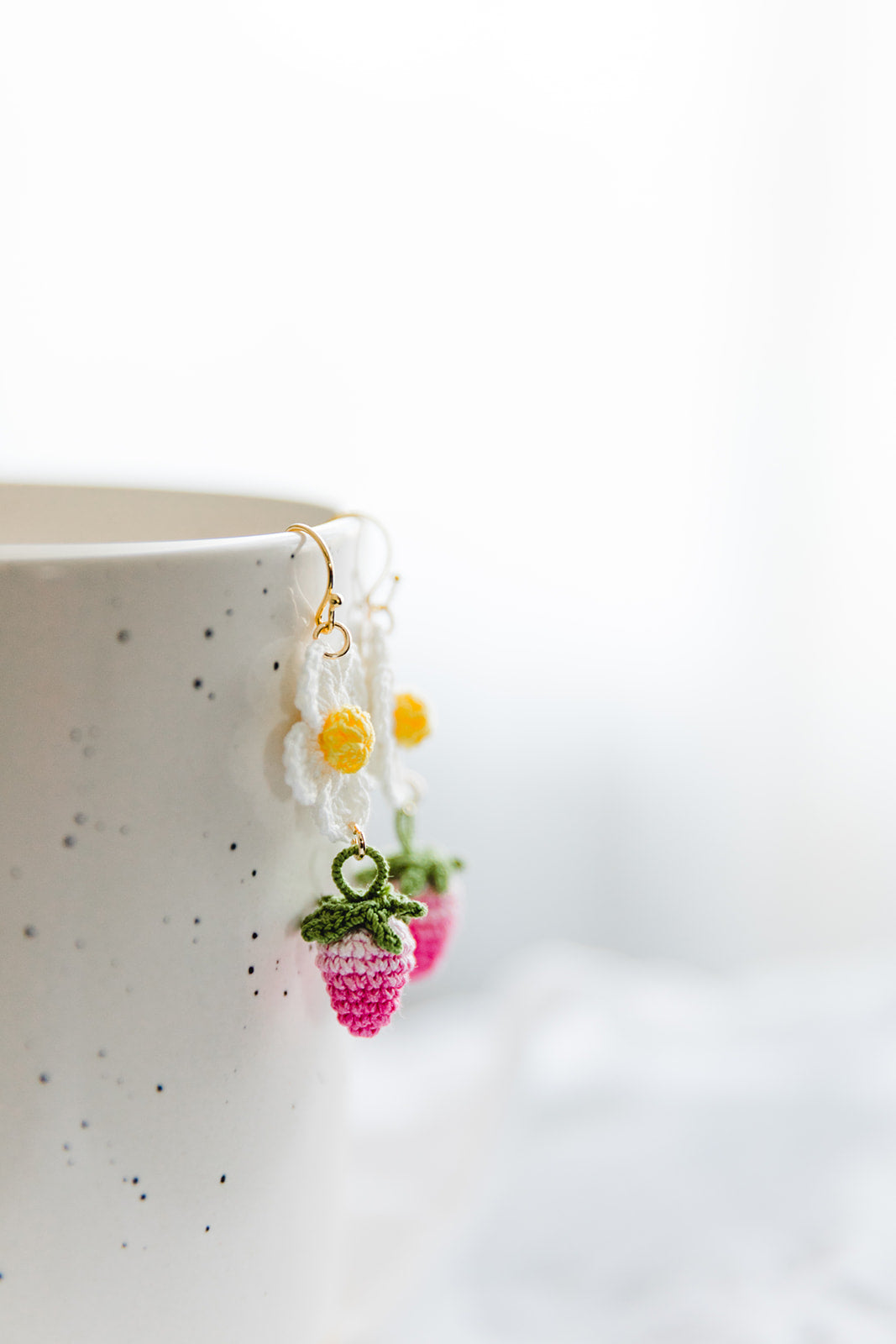 Microcrochet Strawberry Earring