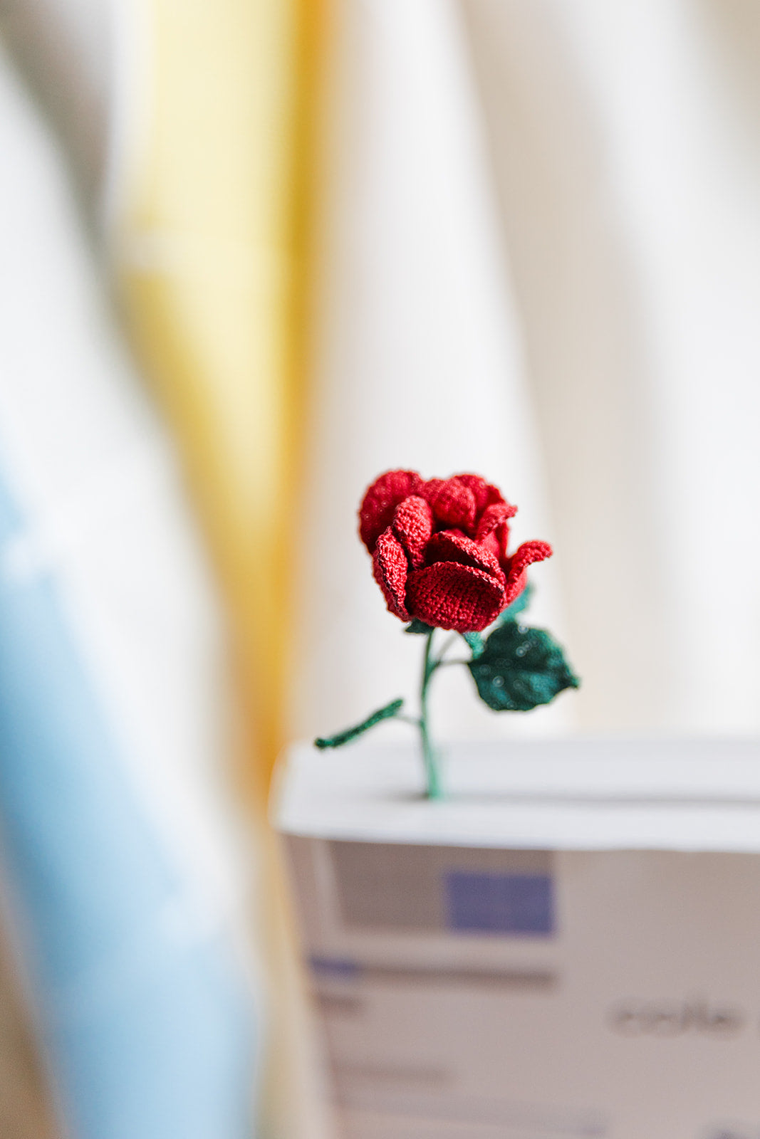 Microcrochet Rose Bookmark