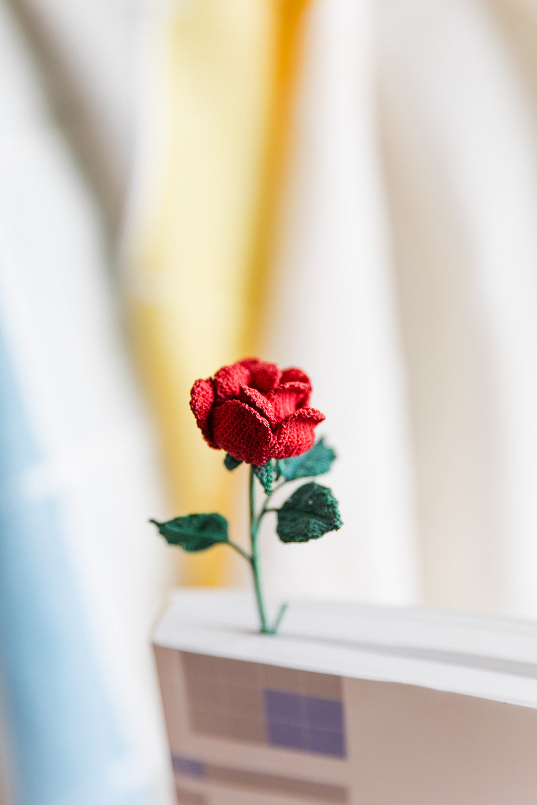 Microcrochet Rose Bookmark