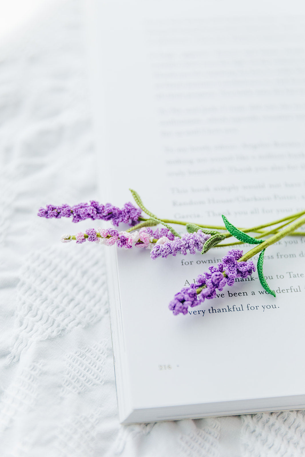 Microcrochet Lavender Bookmark