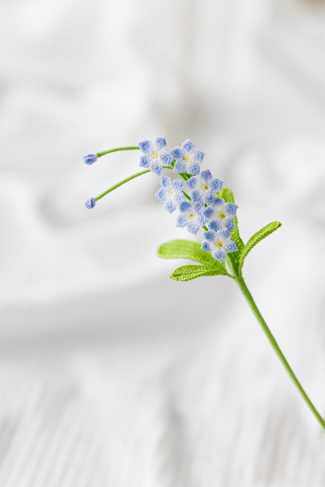 Microcrochet Forget Me Not Bookmark