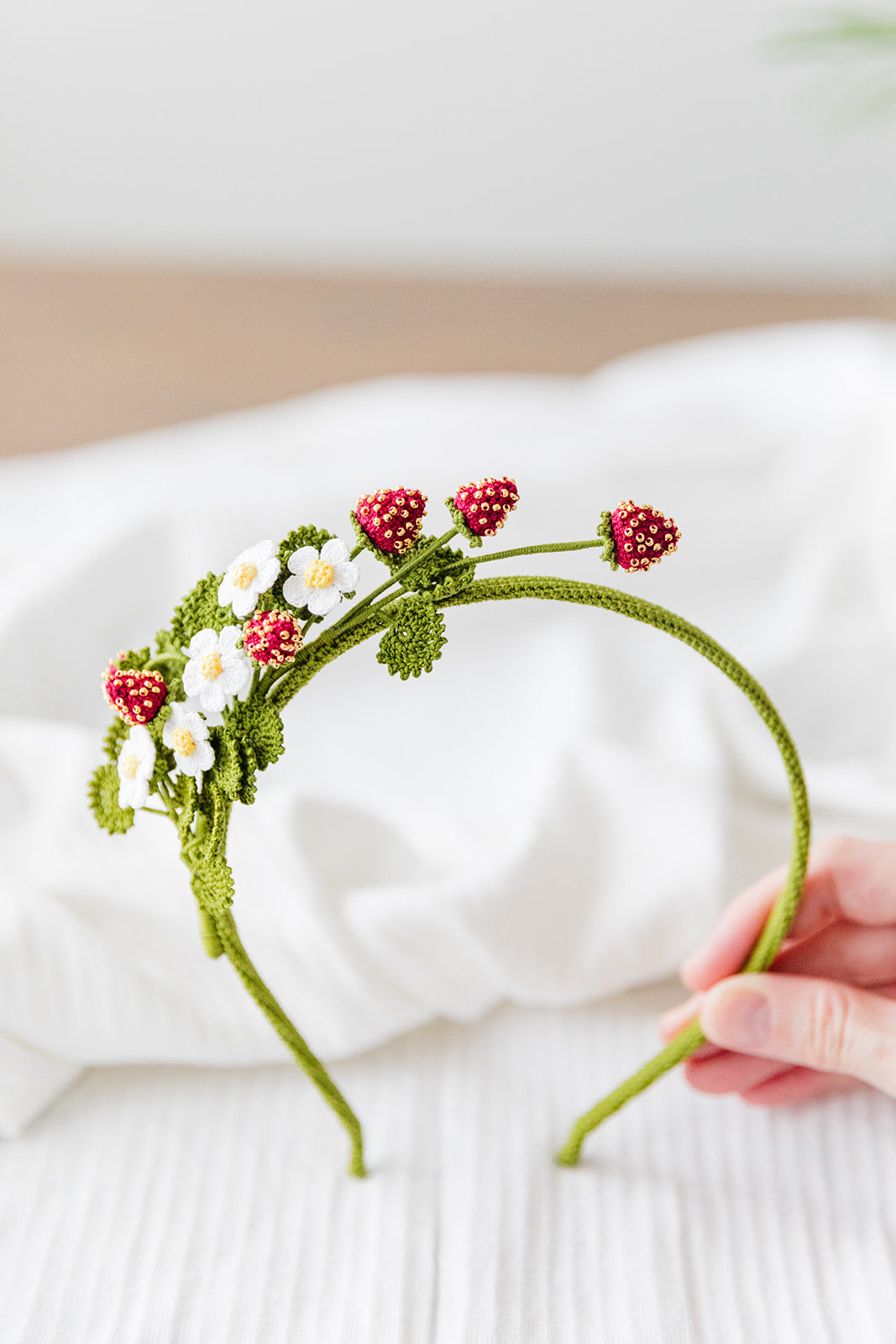 Microcrochet Stawberry Hairband