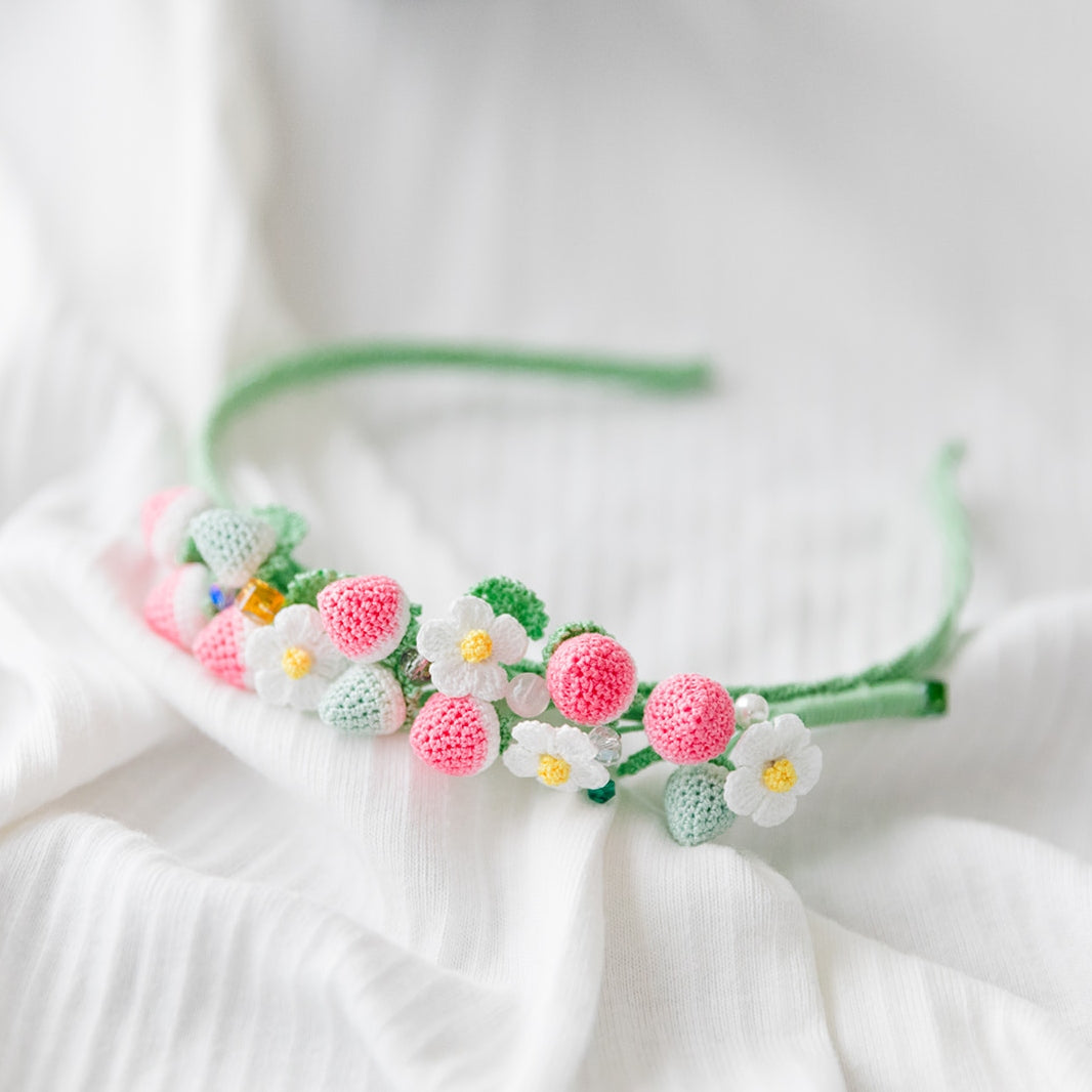 Microcrochet Light Stawberry Hairband