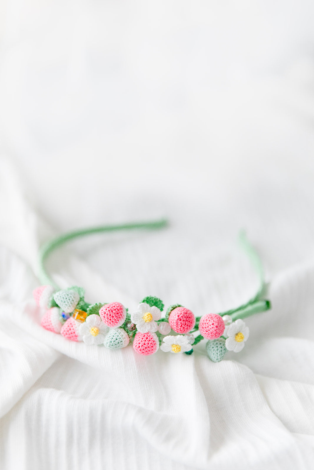 Microcrochet Light Stawberry Hairband