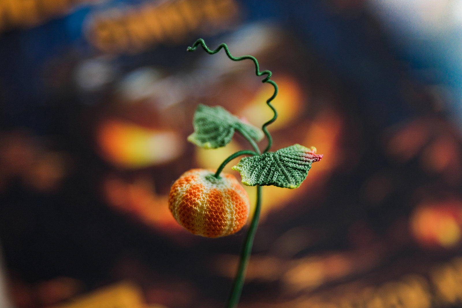 Microcrochet Pumpkin Bookmark