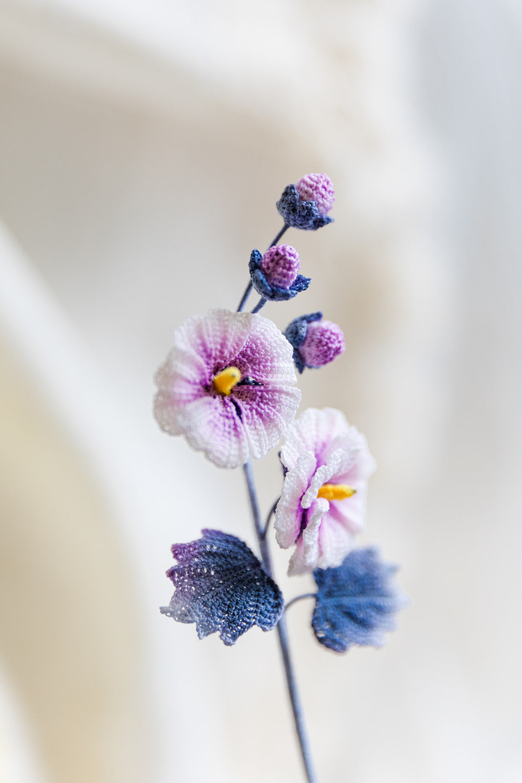 Microcrochet Hollyhock Bookmark