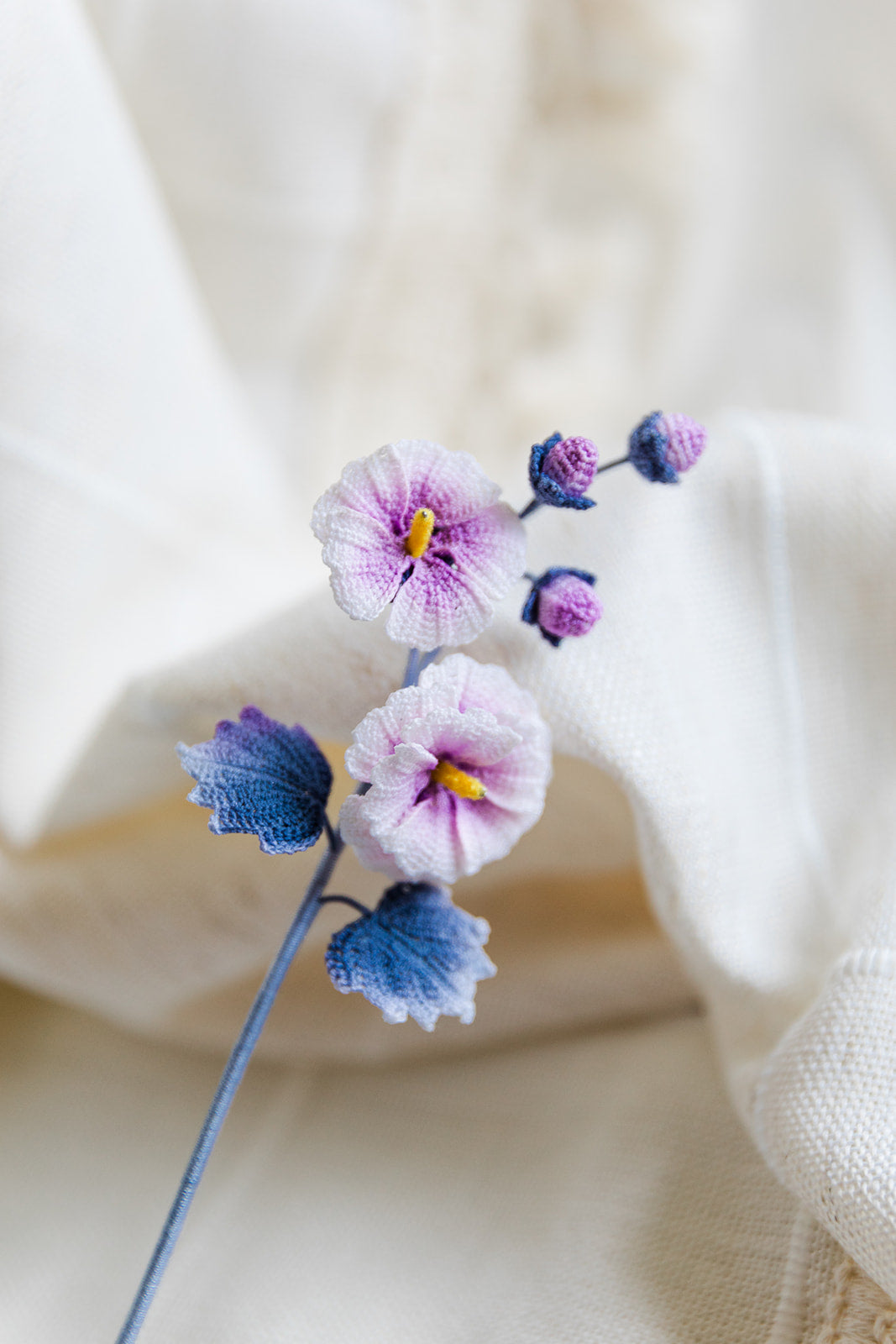 Microcrochet Hollyhock Bookmark