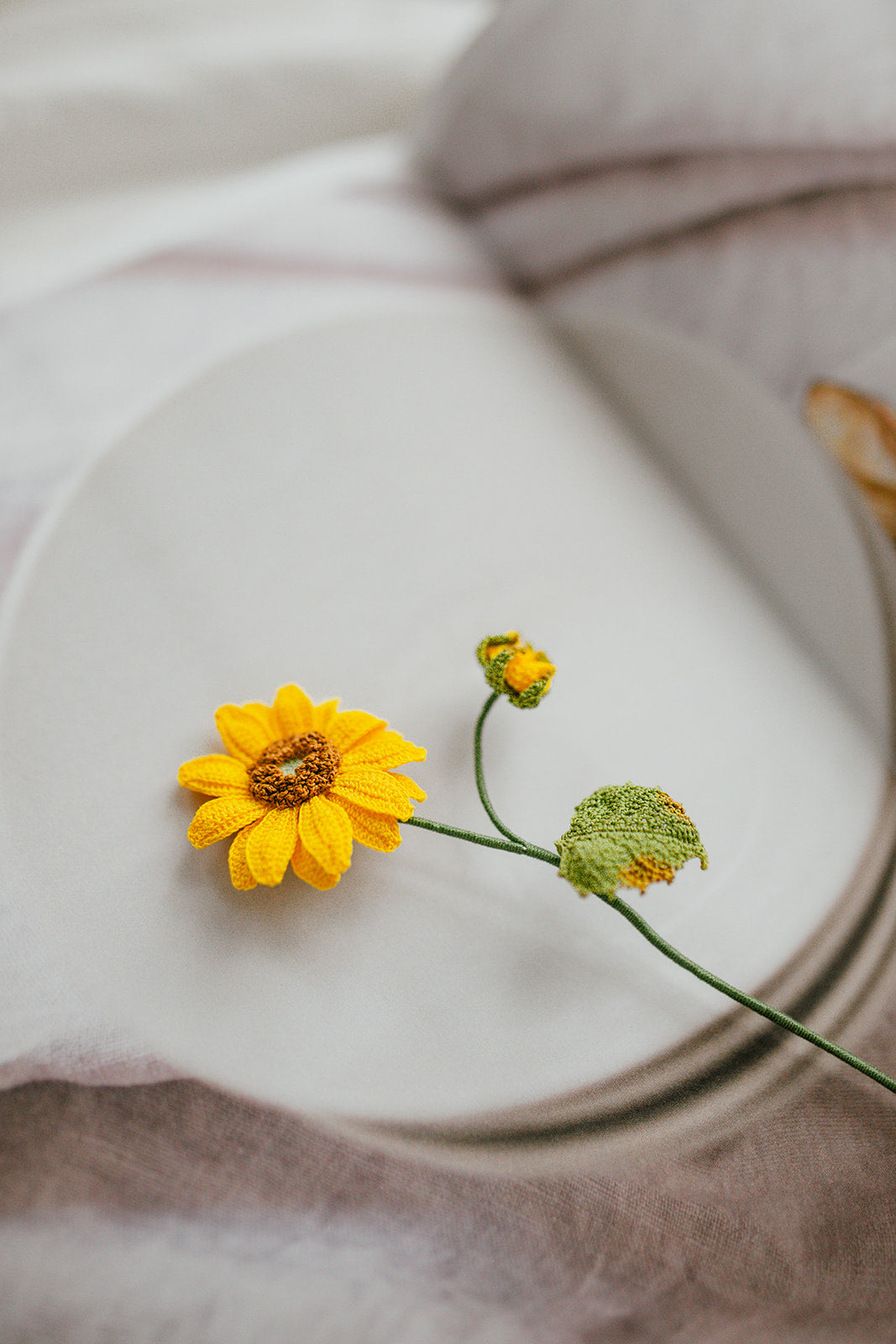 Microcrochet Sunflower Bookmark