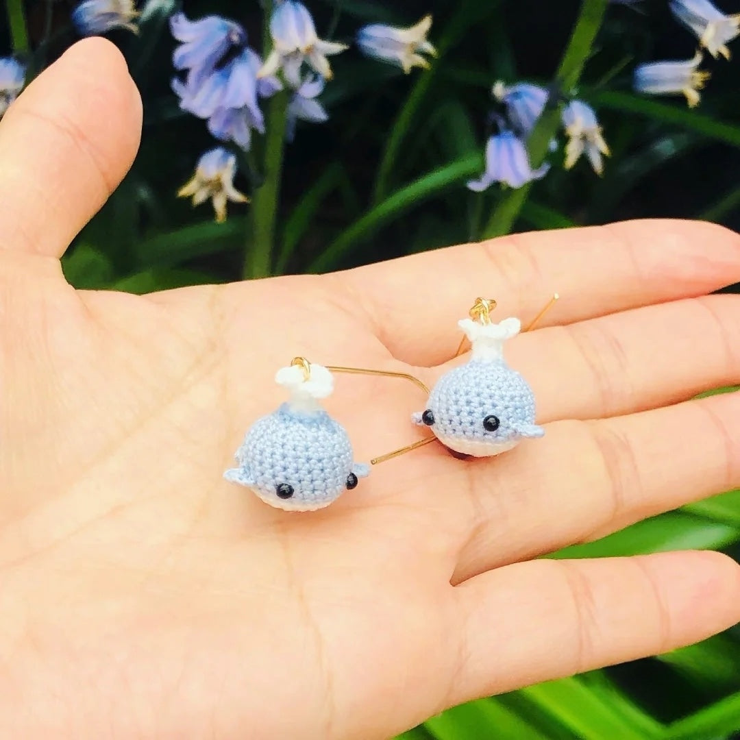 Microcrochet Whale Earring